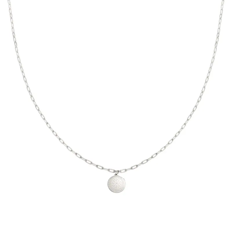 Bijoutheek Ketting munt zon zilver