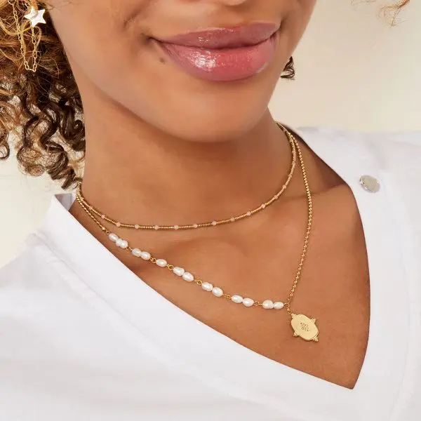 Bijoutheek Ketting Parels Bedel Goud