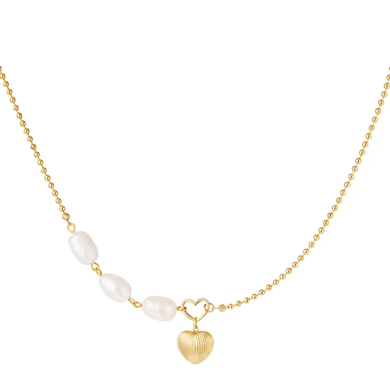 Bijoutheek  Ketting Parels Hart Goud