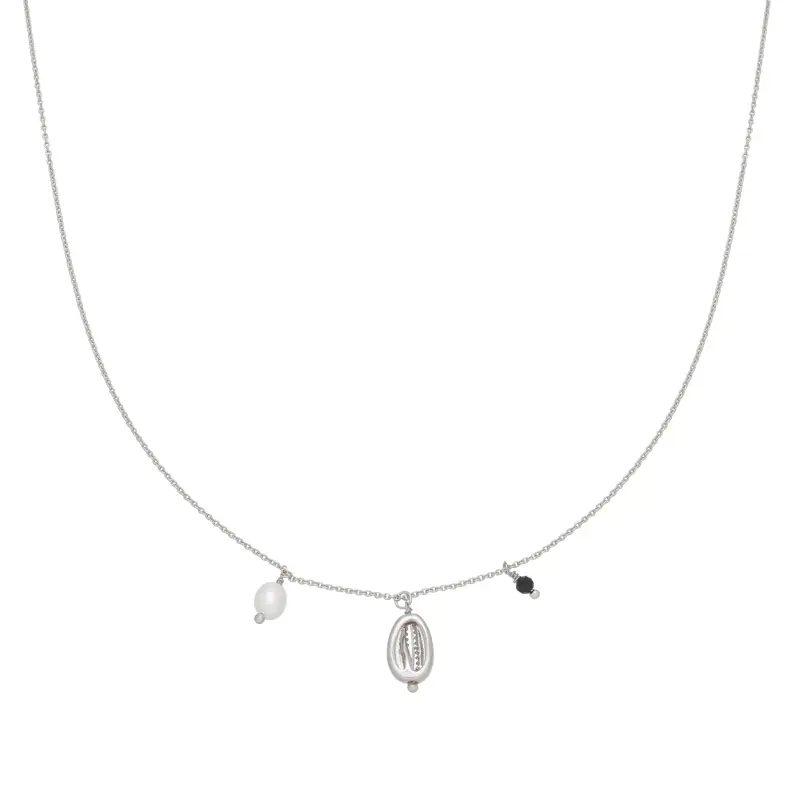 Bijoutheek Ketting schelp parel zilver