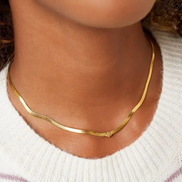 Bijoutheek Ketting Slang Schakel Bloem