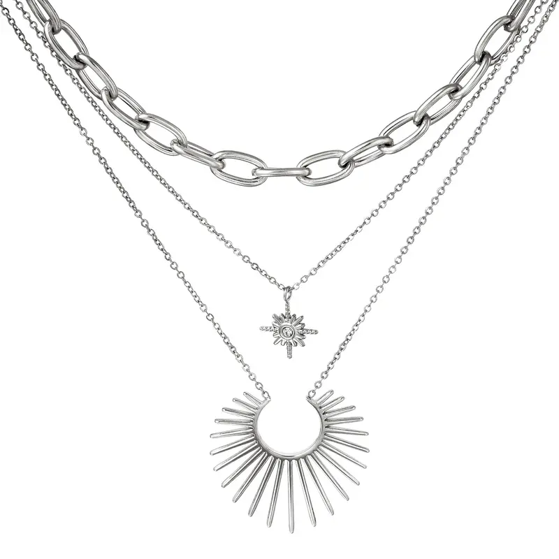 Bijoutheek Ketting Starry Night Zilver