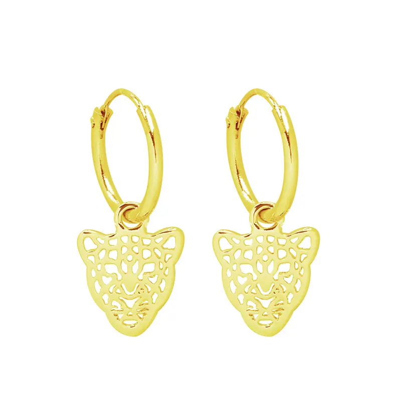 Bijoutheek Oorbel leopard kop goud