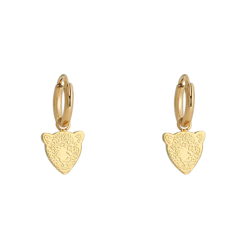 Bijoutheek Oorbel leopard kop goud
