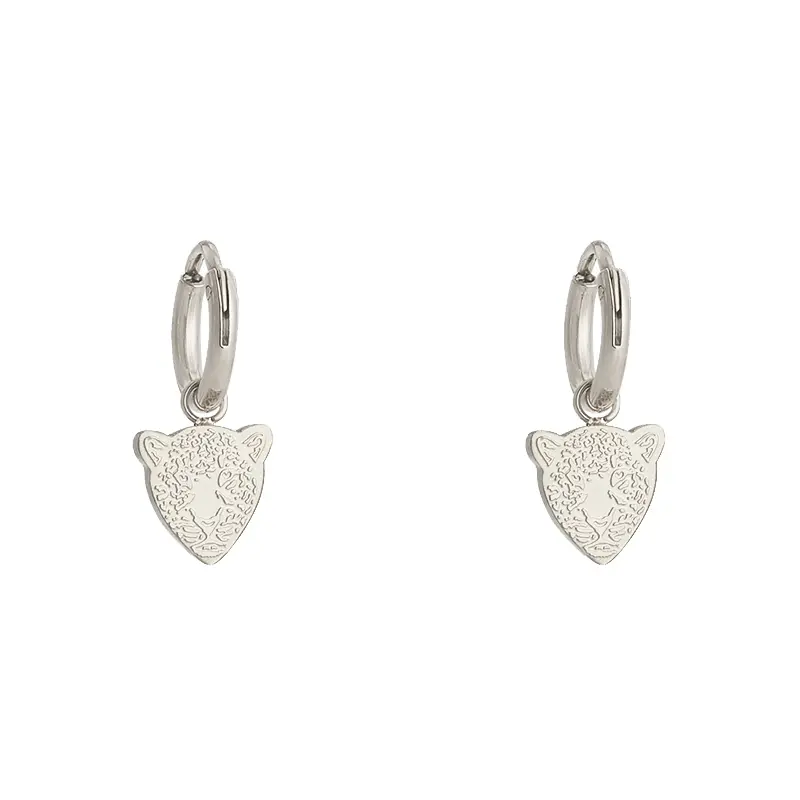 Bijoutheek Oorbel leopard kop zilver