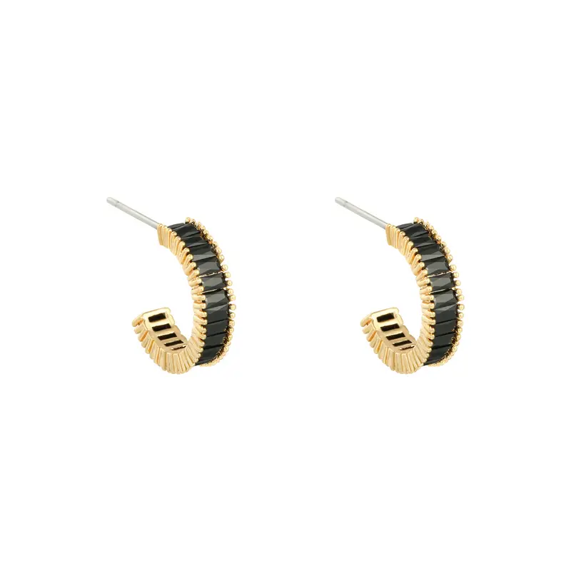 Bijoutheek Oorbel ring zwart goud