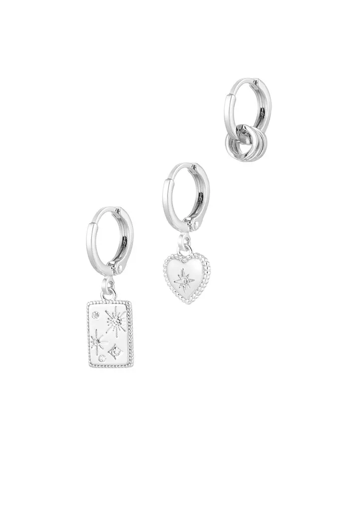 Bijoutheek Oorhangers 3 Hoops Op Een Rij (1,7 CM - 2,5 CM)