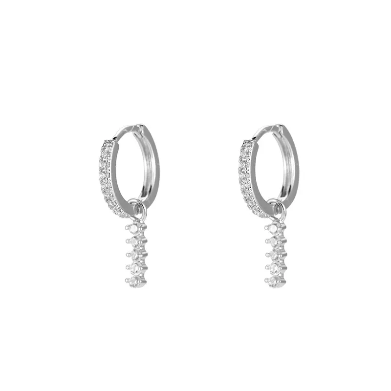 Bijoutheek Oorhangers 5 witte stenen