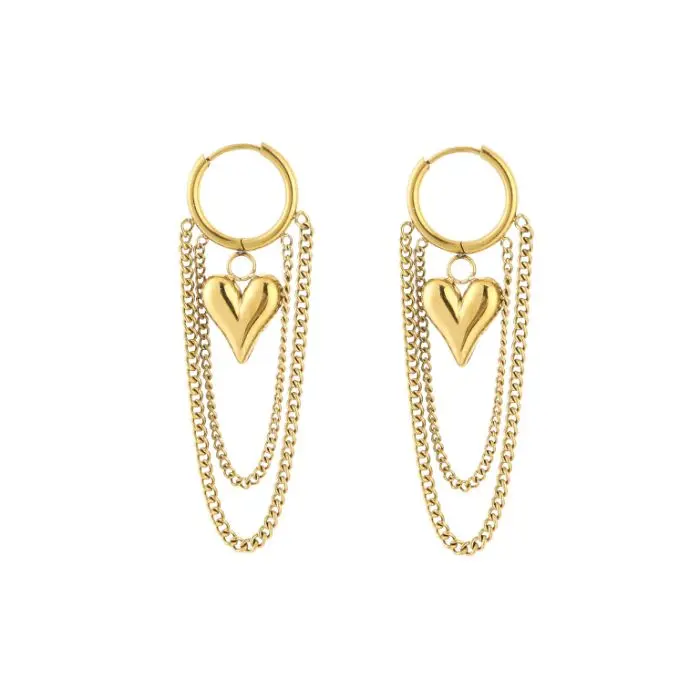 Bijoutheek Oorhangers Bol Hart Chain