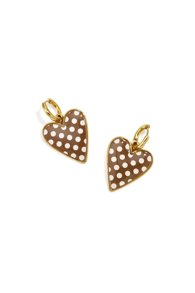 Bijoutheek Oorhangers Hart Polka Dots