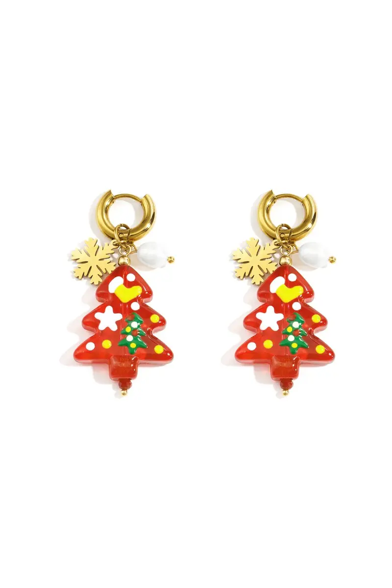 Bijoutheek Oorhangers Kerst Kerstboom Sneeuwvlok