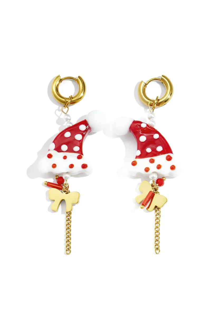 Bijoutheek Oorhangers Kerst Kerstmuts