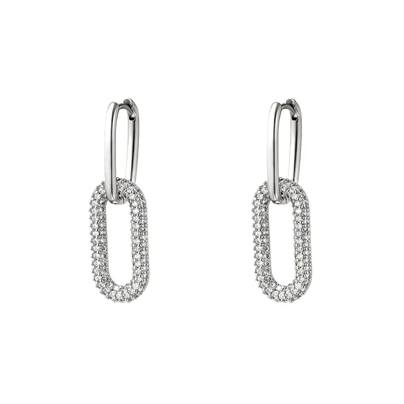 Bijoutheek Oorhangers Oorhanger Twee Hoops Zirkonia