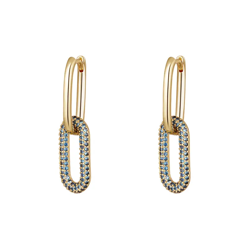 Bijoutheek Oorhangers Oorhanger Twee Oval Hoops Zirkonia