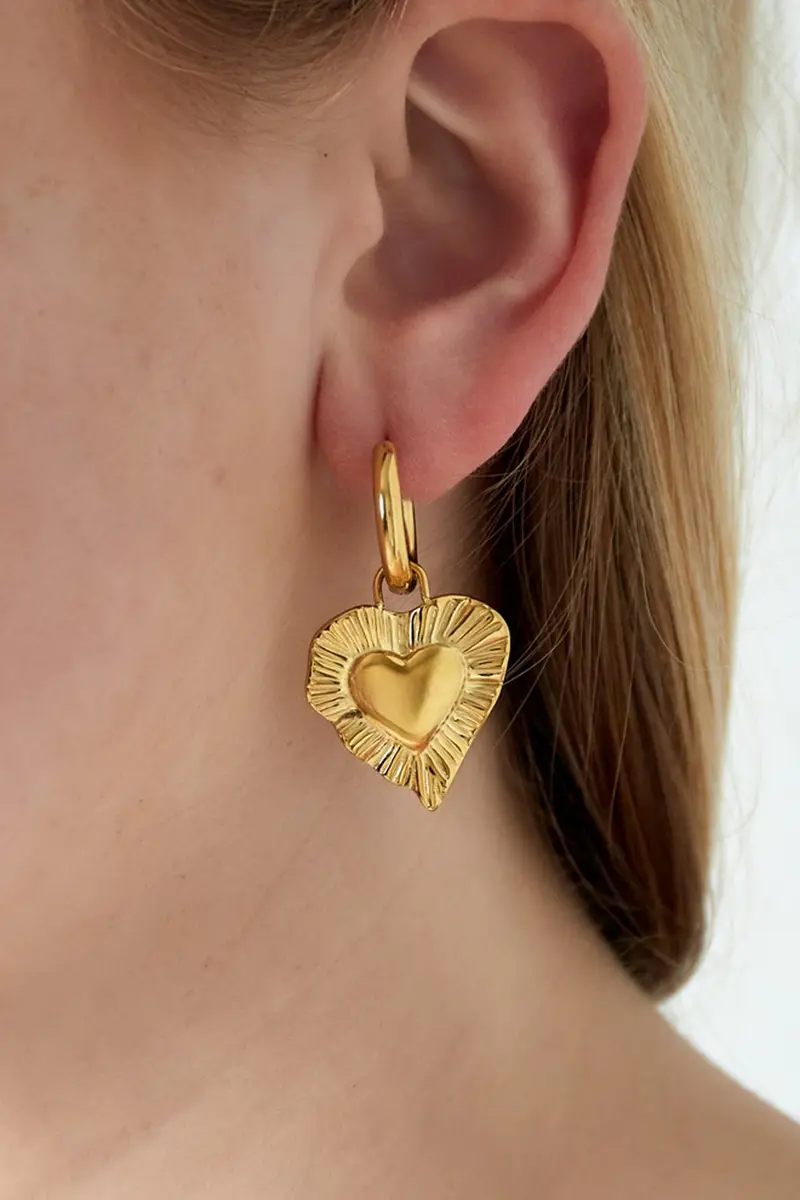 Bijoutheek Oorhangers Stralend Hart Chunky