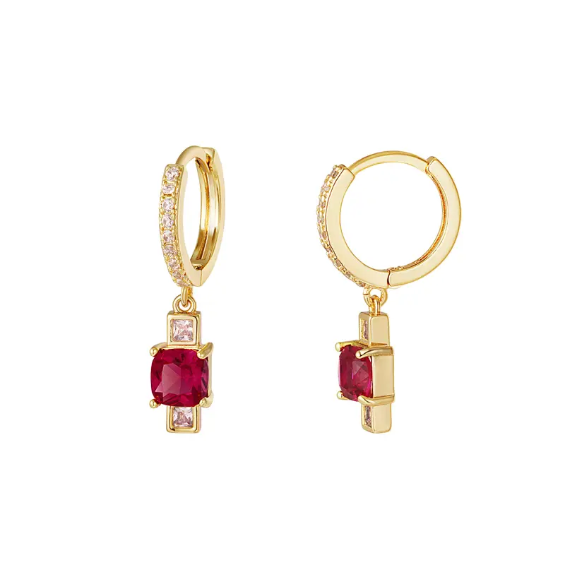Bijoutheek Oorhangers Zircon copper