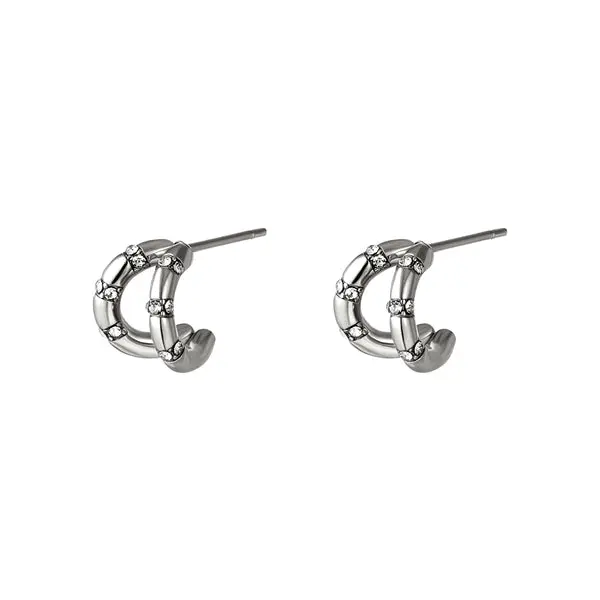 Bijoutheek Oorknop 2 hoops strass