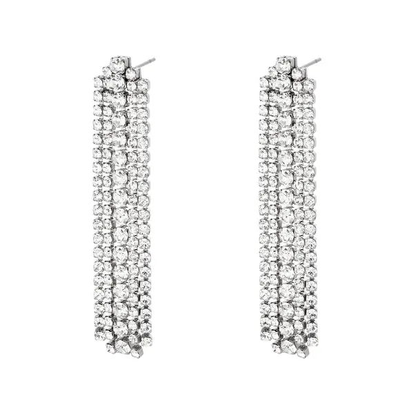 Bijoutheek Oorknop sliertjes 5 strass