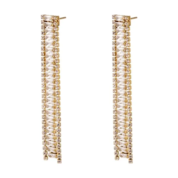 Bijoutheek Oorknop sliertjes strass