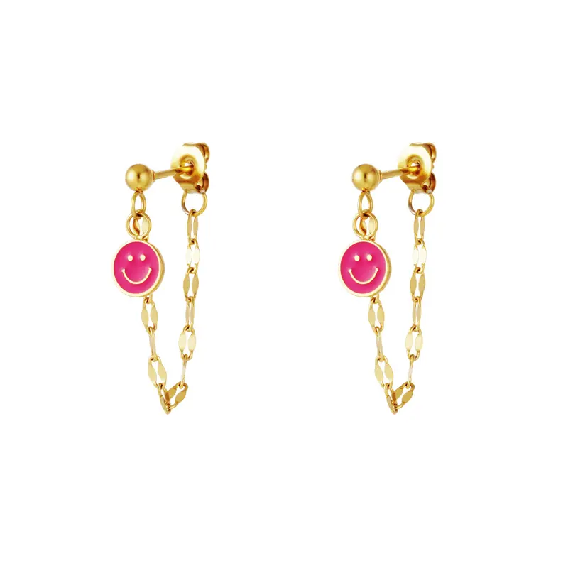 Bijoutheek Oorknop Smiley Ketting