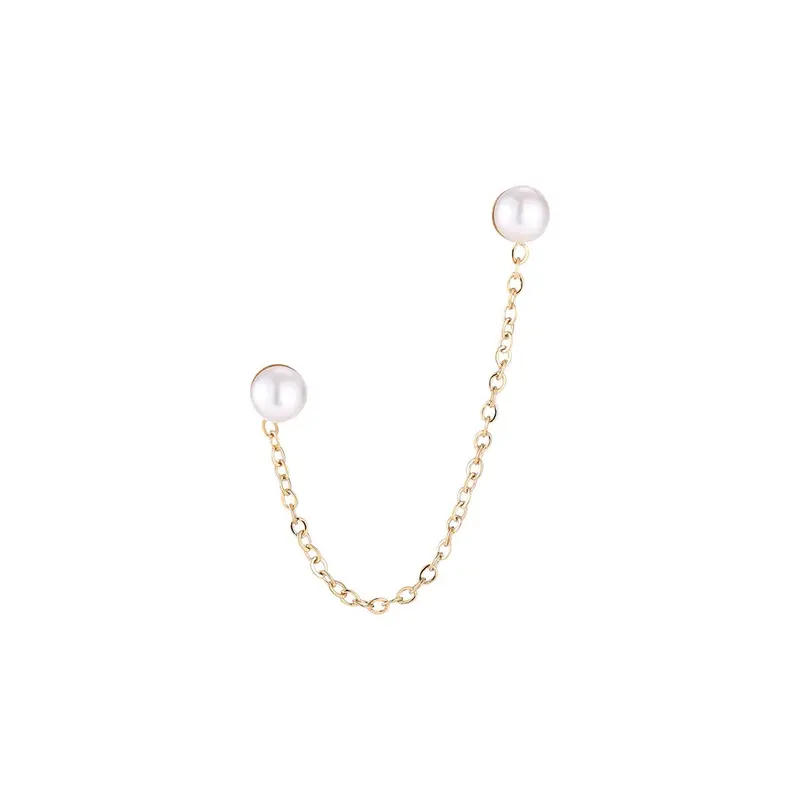 Bijoutheek Oorknoppen 2 Parels Ketting