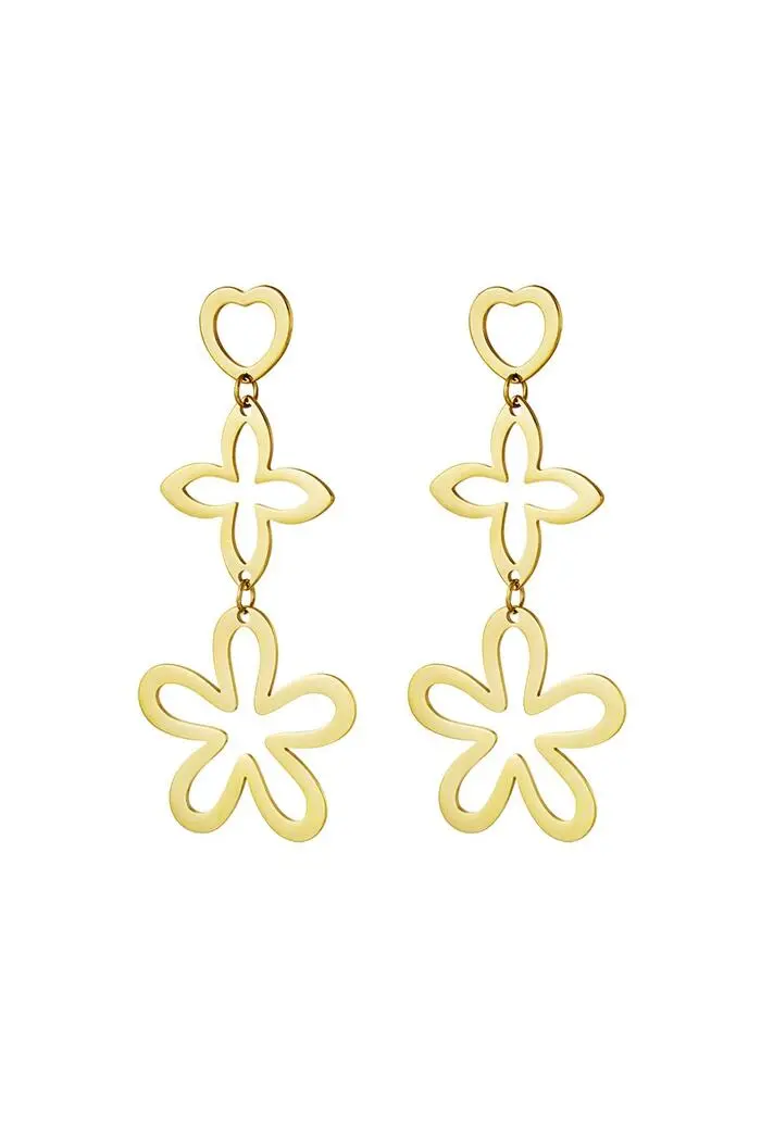 Bijoutheek Oorknoppen Statement 3 Charms Flower