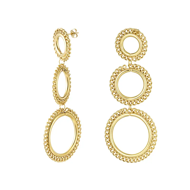 Bijoutheek Oorknoppen Triple Circle Chain