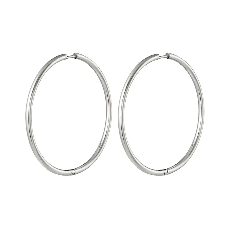 Bijoutheek Oorring dik 5cm zilver