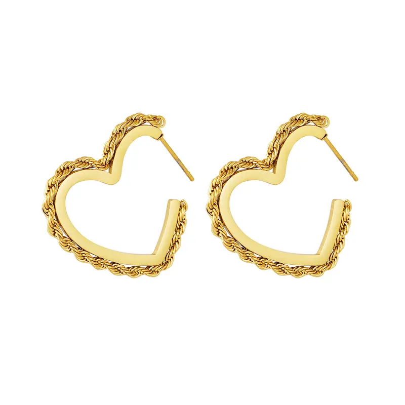 Bijoutheek Oorring Hart Gedraaid Ketting