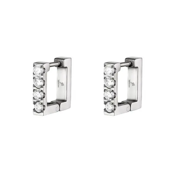 Bijoutheek Oorring Vierkant Strass