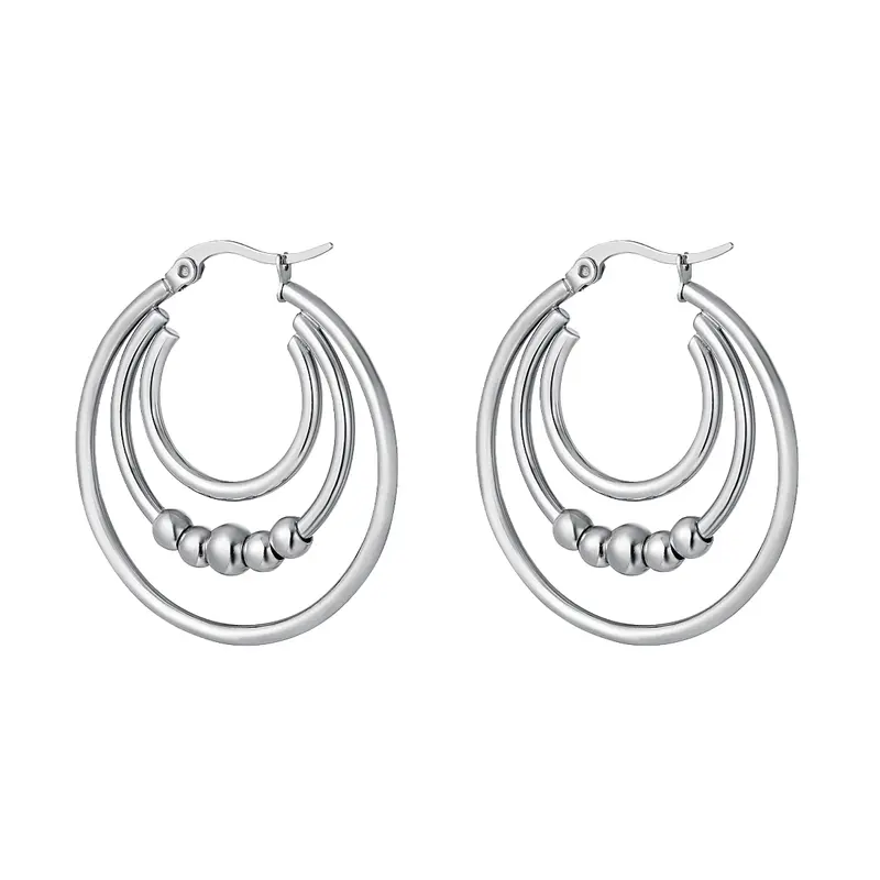 Bijoutheek Oorringen Drie Hoops En Beads