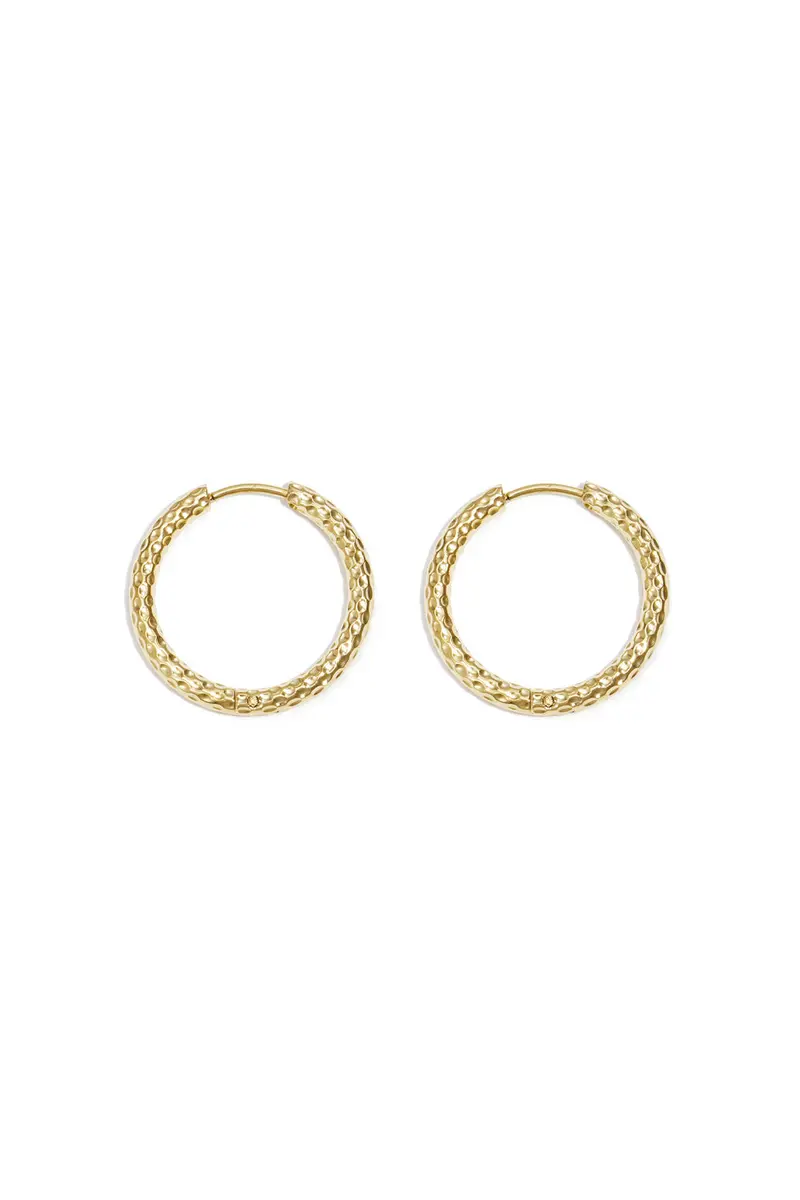 Bijoutheek Oorringen Hoop bewerkt 22mm