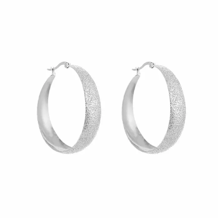Bijoutheek Oorringen Hoop Sandblasted