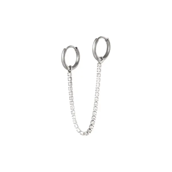Bijoutheek Oorringen Ketting Witte Stenen
