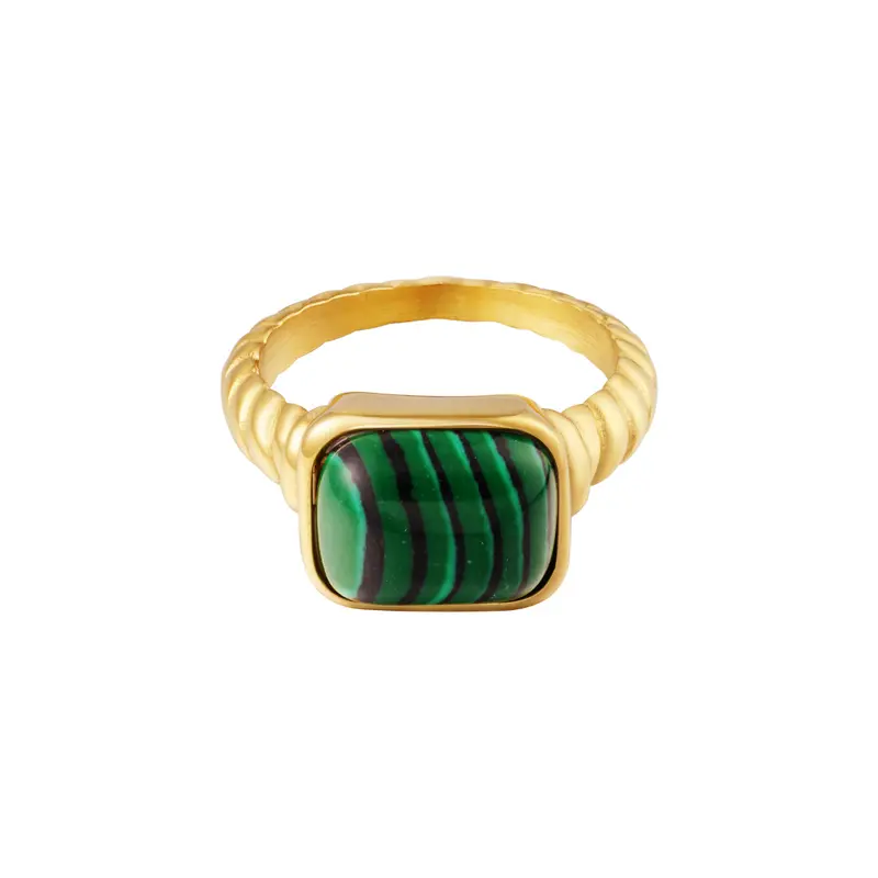 Bijoutheek Ring Ring vierkanten steen Gold