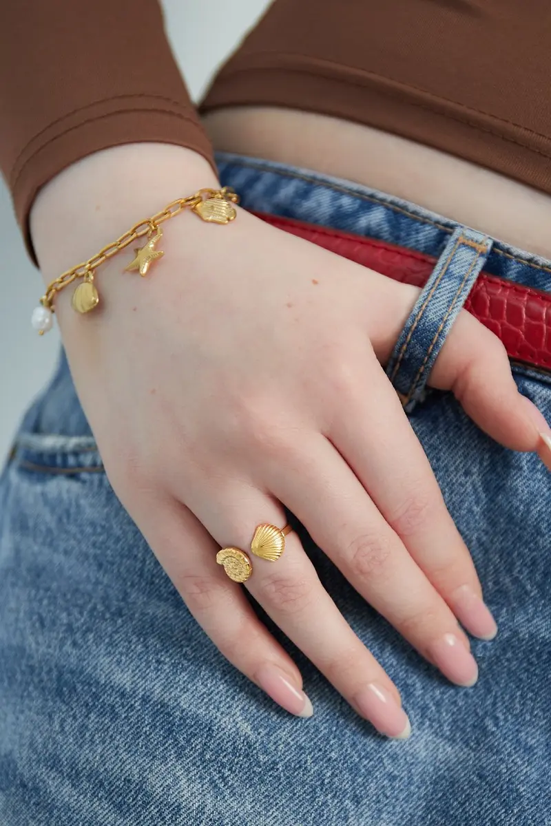 Bijoutheek Ring (Sieraad) Beach Vibe Schelp One Size
