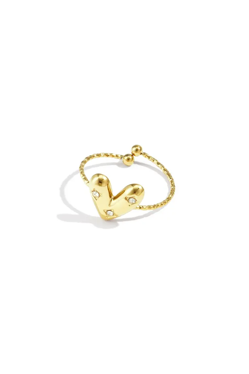 Bijoutheek Ring (Sieraad) Hartje Steentjes