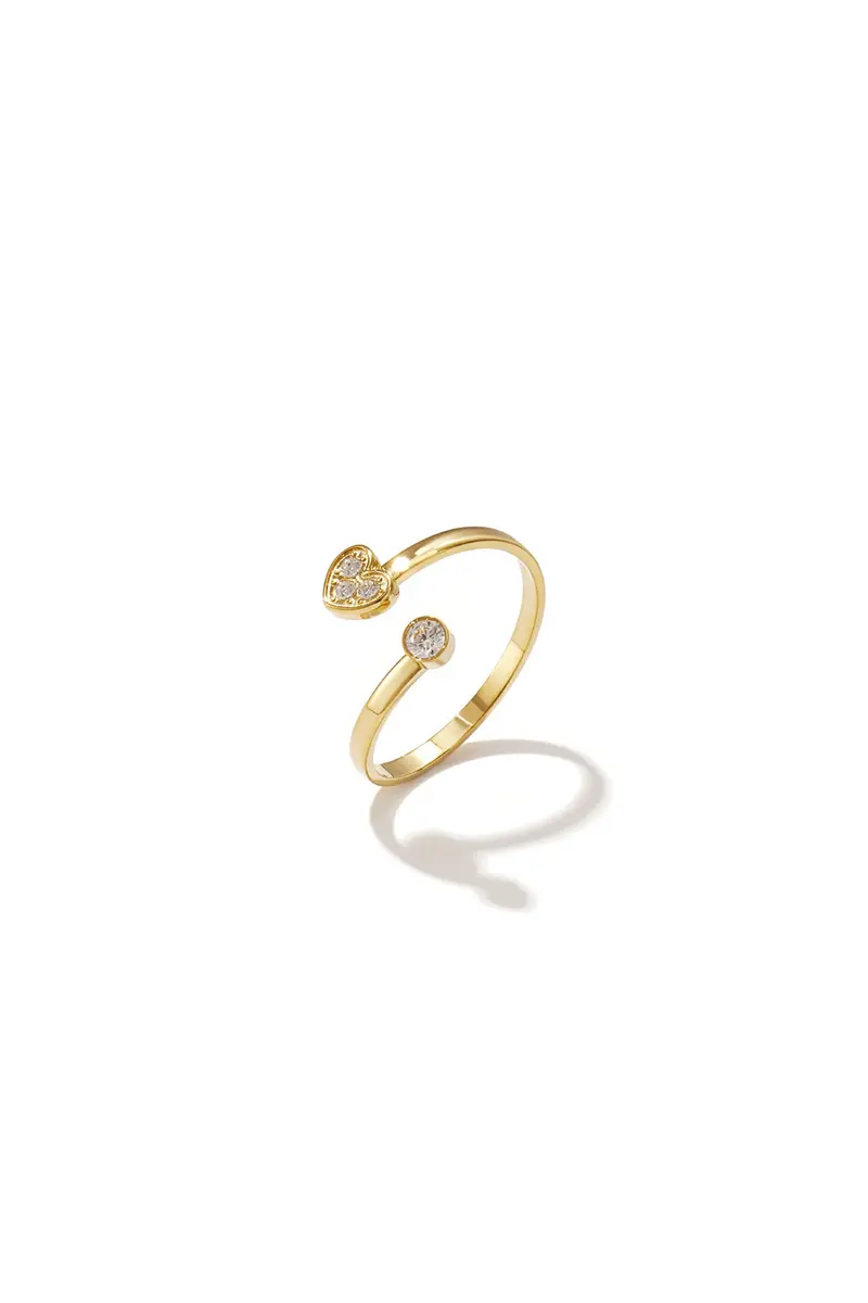 Bijoutheek Ring (Sieraad) Huggie Hart Steentjes