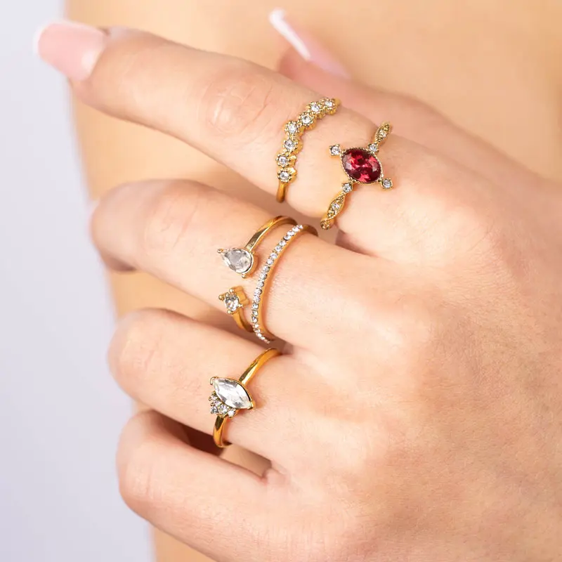 Bijoutheek Ring (Sieraad) Serena Oral Diamond (One Size) Goud