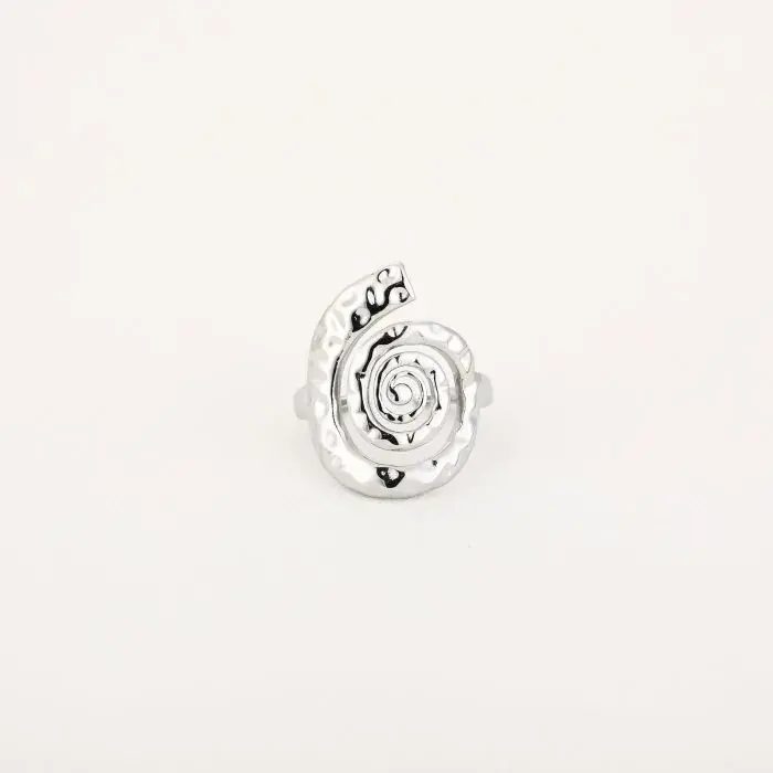 Bijoutheek Ring (Sieraad) Spiral Gehamerd One Size
