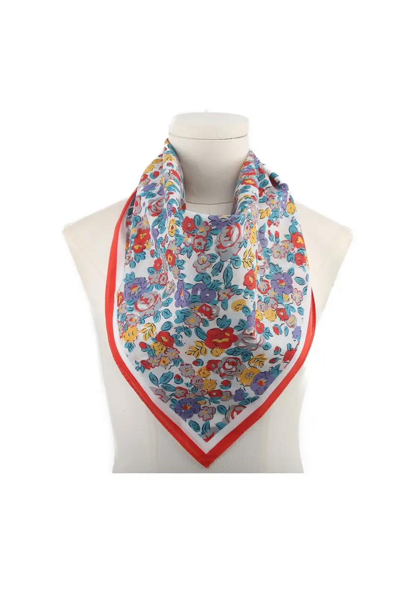 Bijoutheek Sjaal (Fashion) Bloemen met rand