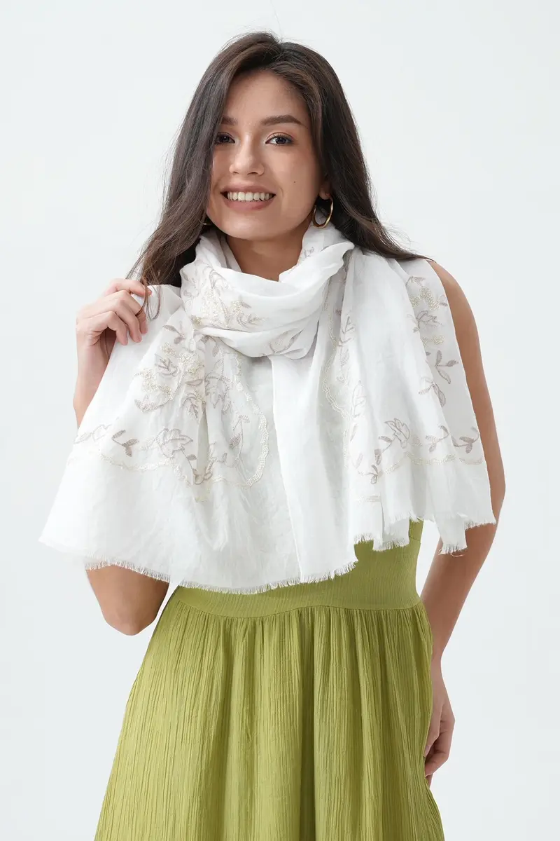 Bijoutheek Sjaal (Fashion) Wit kant