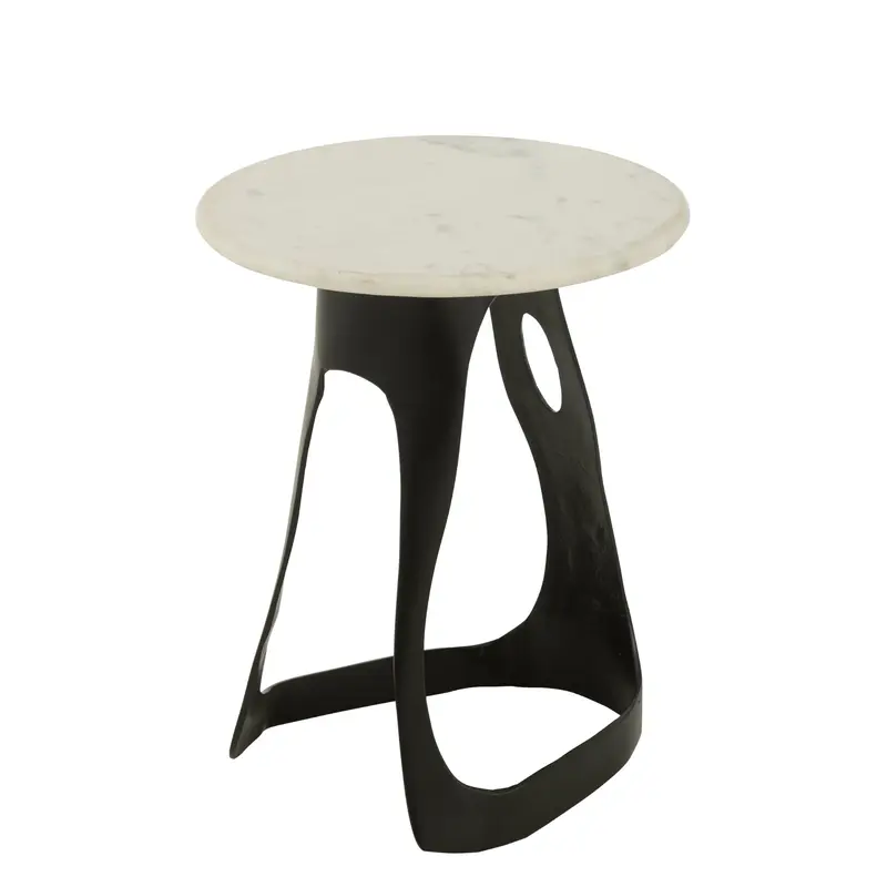 Bijzettafel Aluminium/Steen Zwart/Wit Large J-Line