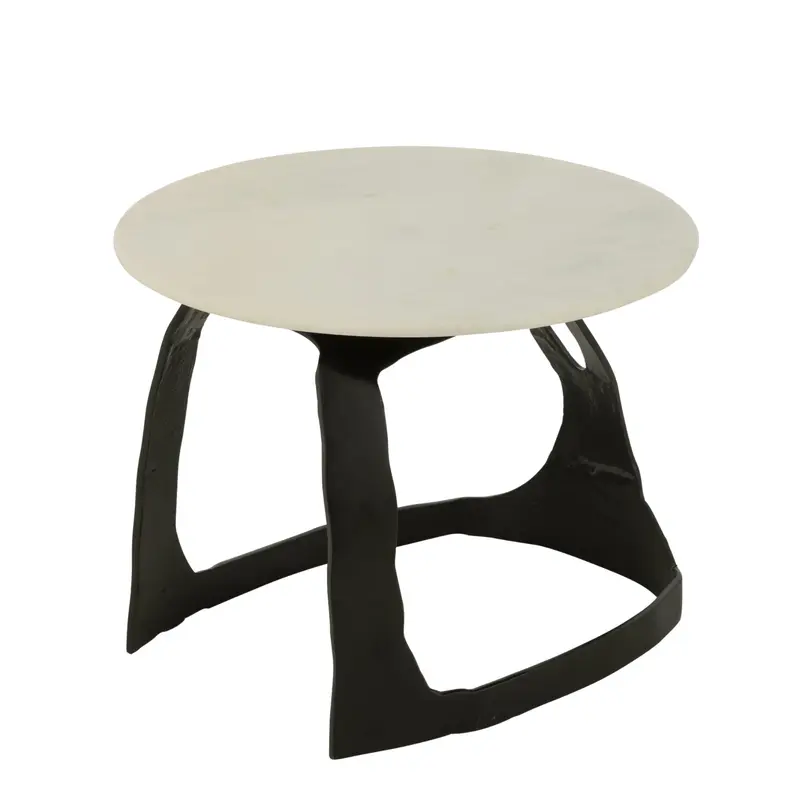 Bijzettafel Aluminium/Steen Zwart/Wit Small J-Line