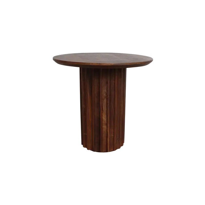 Bijzettafel Bullnose Reversed Fluted Bruin Ø50cm Raw Materials