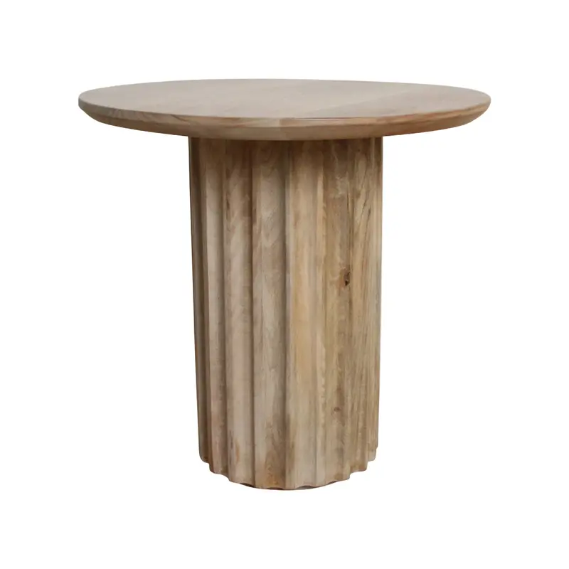 Bijzettafel Bullnose Reversed Fluted Naturel Ø50cm Raw Materials