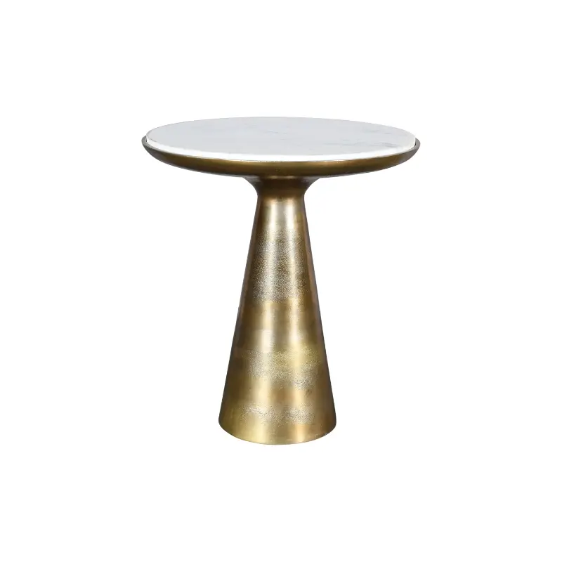 Bijzettafel Essy Marmer Wit Poot Goud 45cm Starfurn
