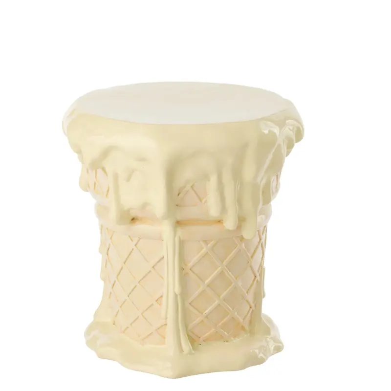 Bijzettafel Ijsje Polyresin Abrikoos/Beige J-Line