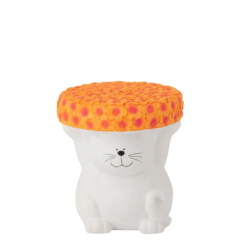 Bijzettafel Kat Magnesium Wit/Oranje J-Line