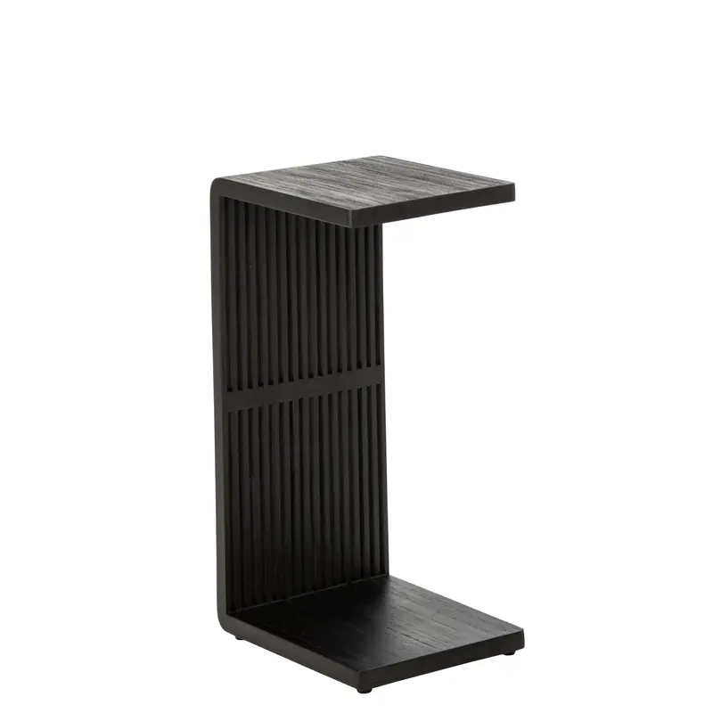 Bijzettafel Latten Gerecycled Hout Zwart J-Line